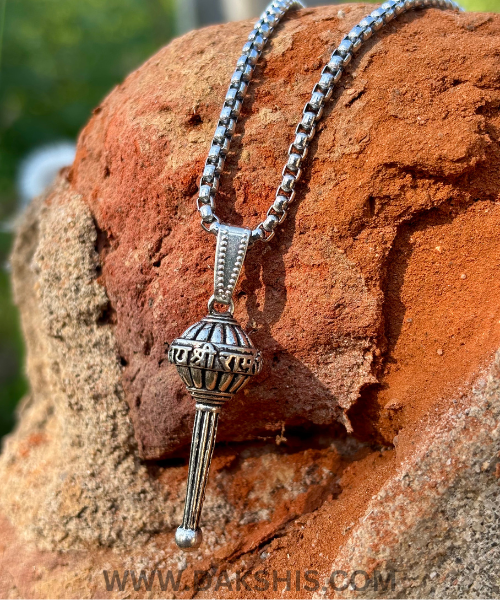 Silver Plated Gada Pendant Chain