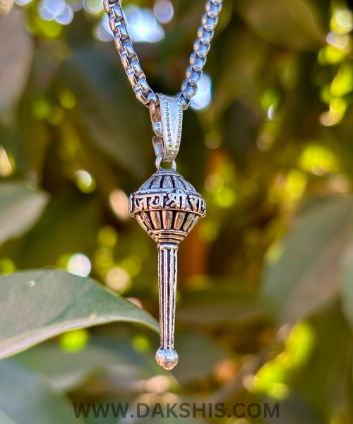 Silver Plated Gada Pendant Chain