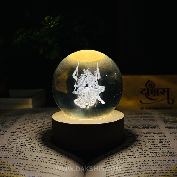 Radhe Krishna 3D Crystal Divine Lamp