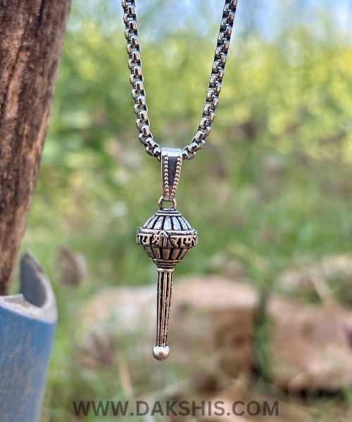 Silver Plated Gada Pendant Chain