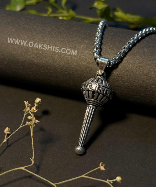 Silver Plated Gada Pendant Chain