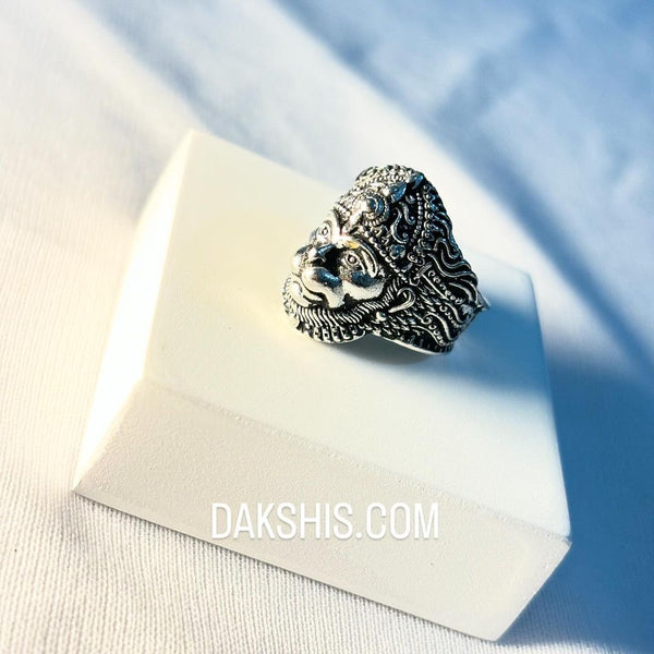 Lord Hanuman Ji Silver Plated Ring
