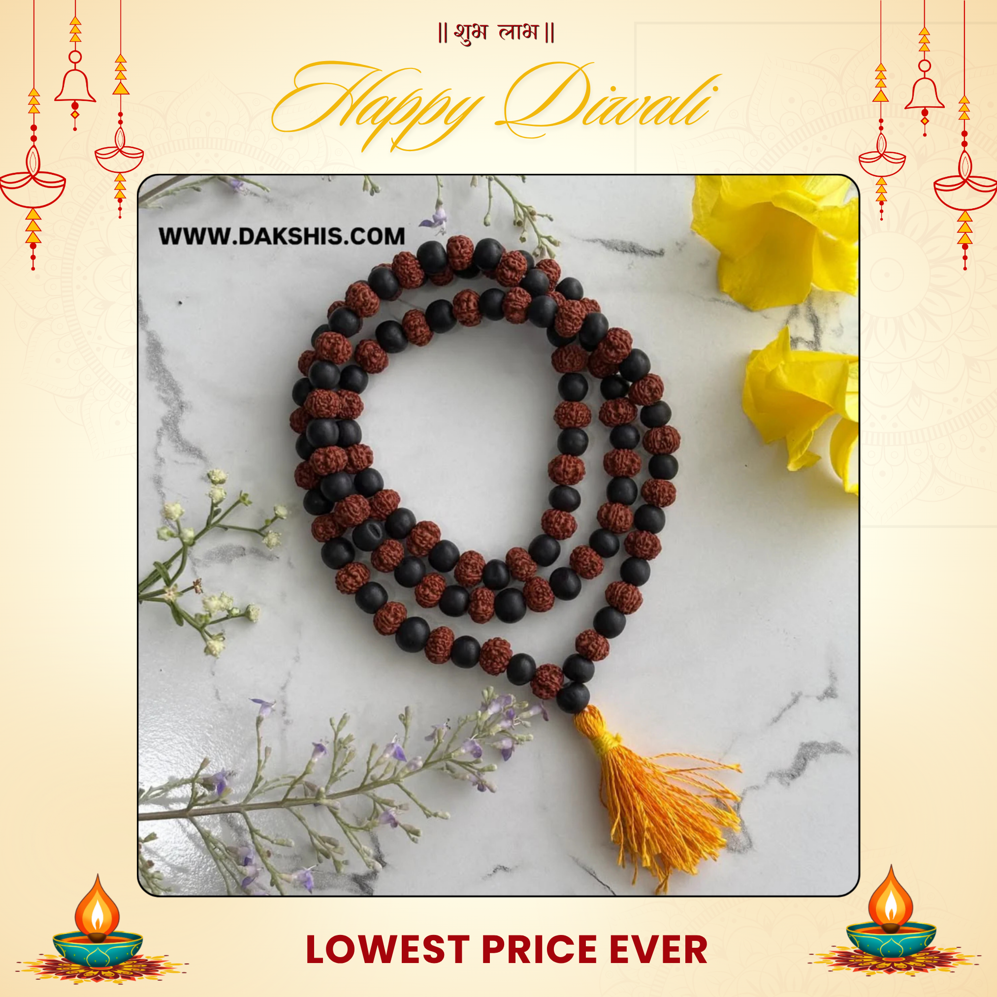 Divine Karungali Rudraksha Mala