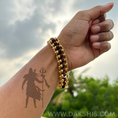 Gold Plated Rudraksha Bracelet – DAKSHIS