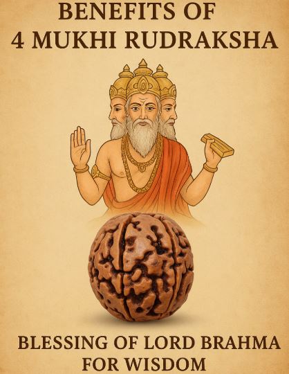 Benefits of 4 Mukhi Rudraksha: Blessing of Lord Brahma for Wisdom