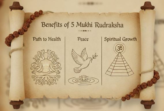 Benefits of 5 Mukhi Rudraksha: Path to Health, Peace, and Spiritual Growth
