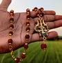 Gold Plated Trishool Rudraksha Necklace