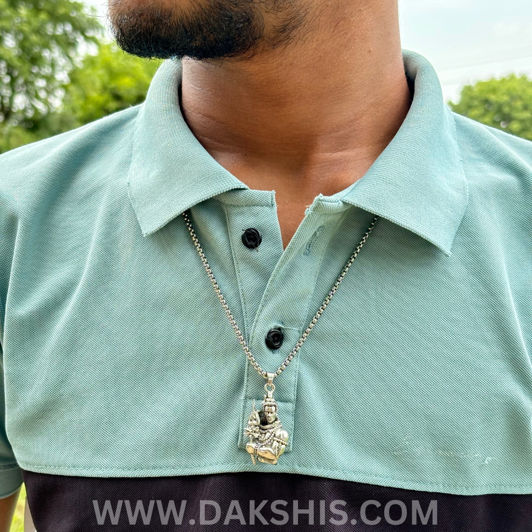 Silver Plated Mahadev Locket With Chain