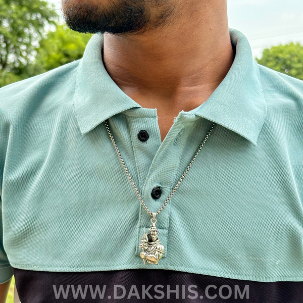 Silver Plated Mahadev Locket With Chain