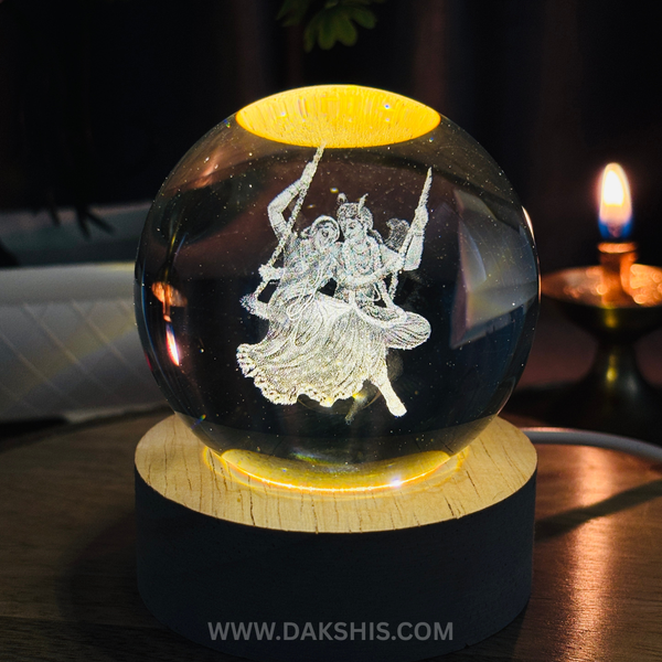 Radhe Krishna 3D Crystal Divine Lamp