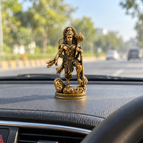 Raksha Kavach Hanuman Murti - Gold Plated