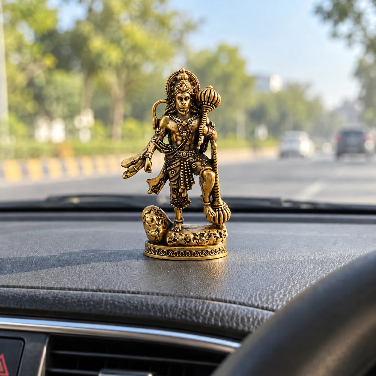 Raksha Kavach Hanuman Murti - Gold Plated