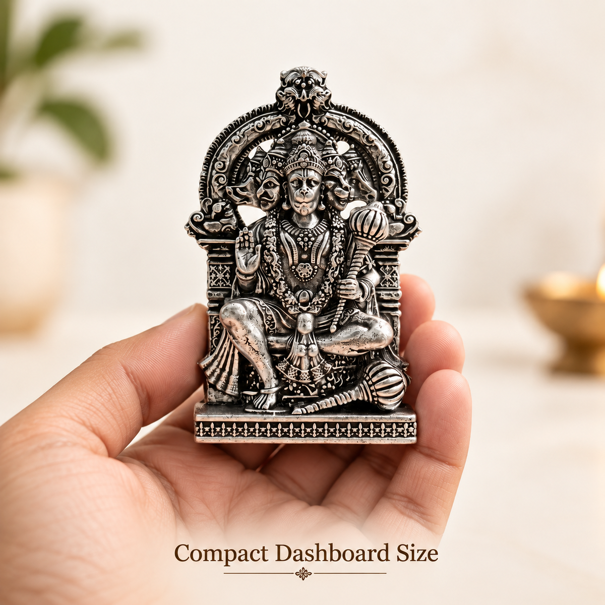 Divine Panchmukhi Bajrangbali Murti - Silver Plated