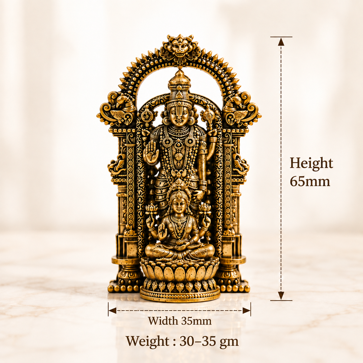 Shri Venkateswara Mahalakshmi Sangam Murti - Gold Plated