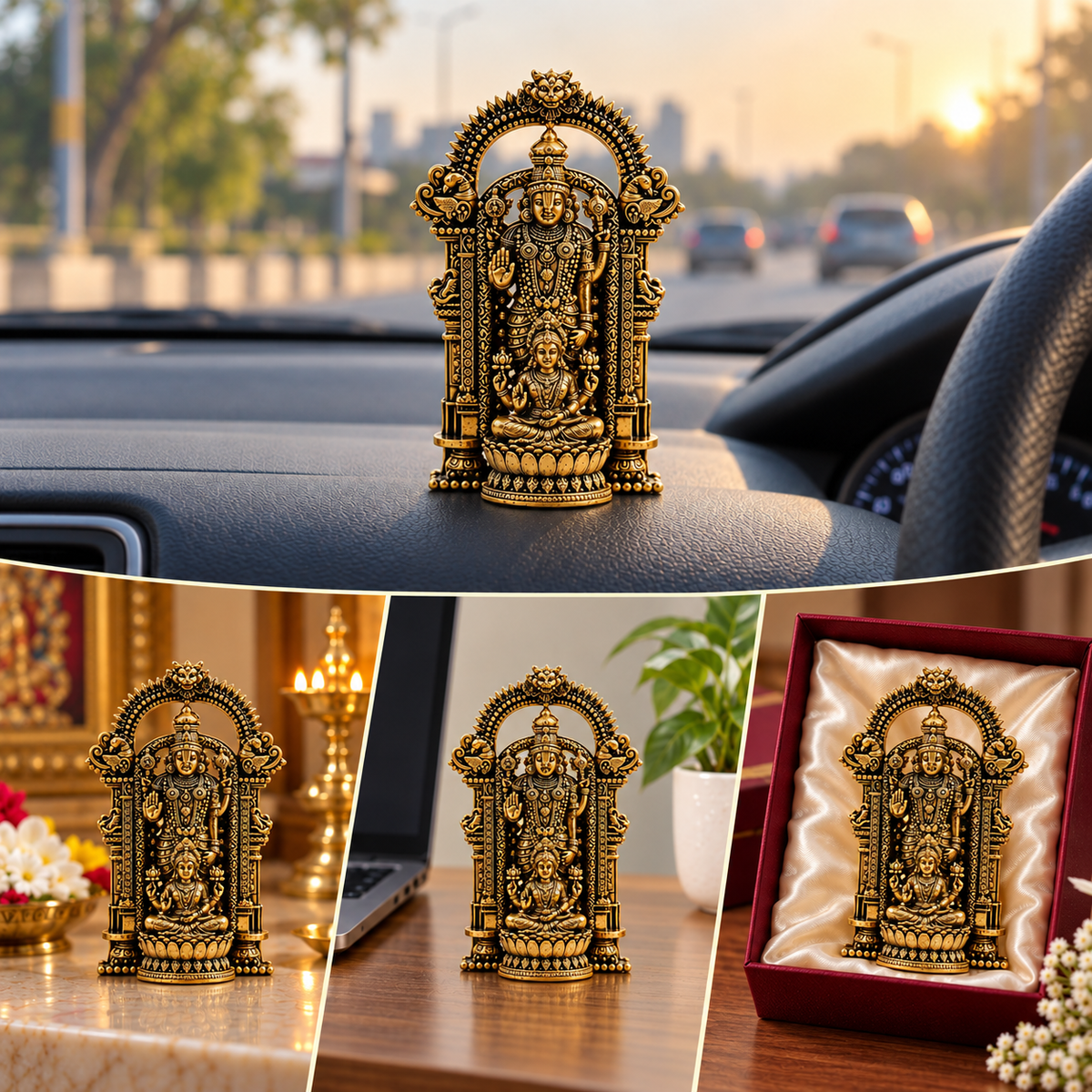Shri Venkateswara Mahalakshmi Sangam Murti - Gold Plated