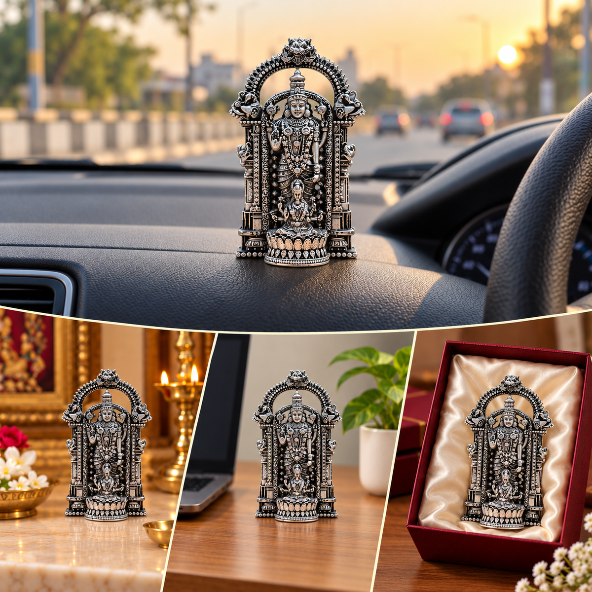 Shri Venkateswara Mahalakshmi Sangam Murti - Silver Plated