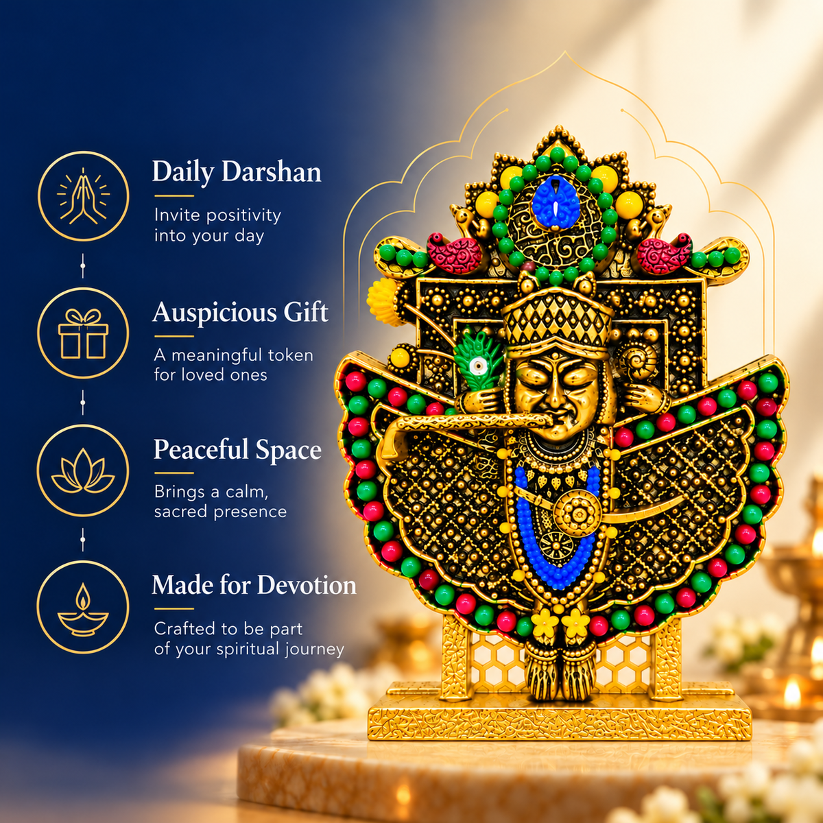 Sanwariya Seth Ji Murti – Gold Plated
