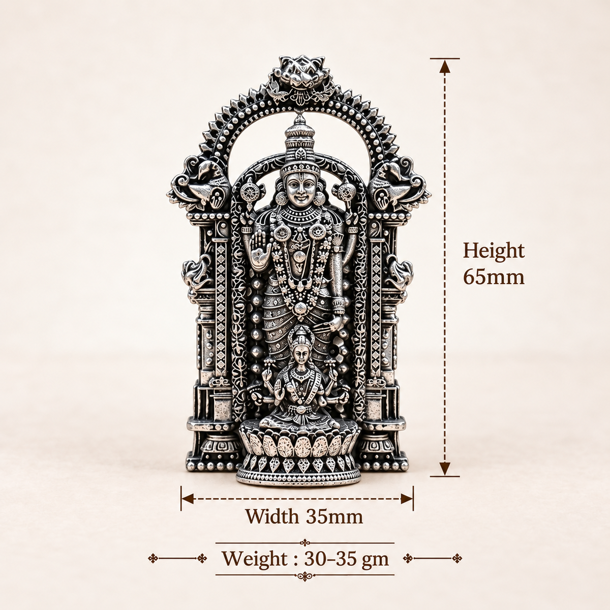 Shri Venkateswara Mahalakshmi Sangam Murti - Silver Plated