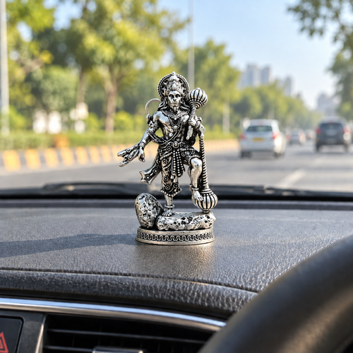 Raksha Kavach Hanuman Murti - Silver Plated