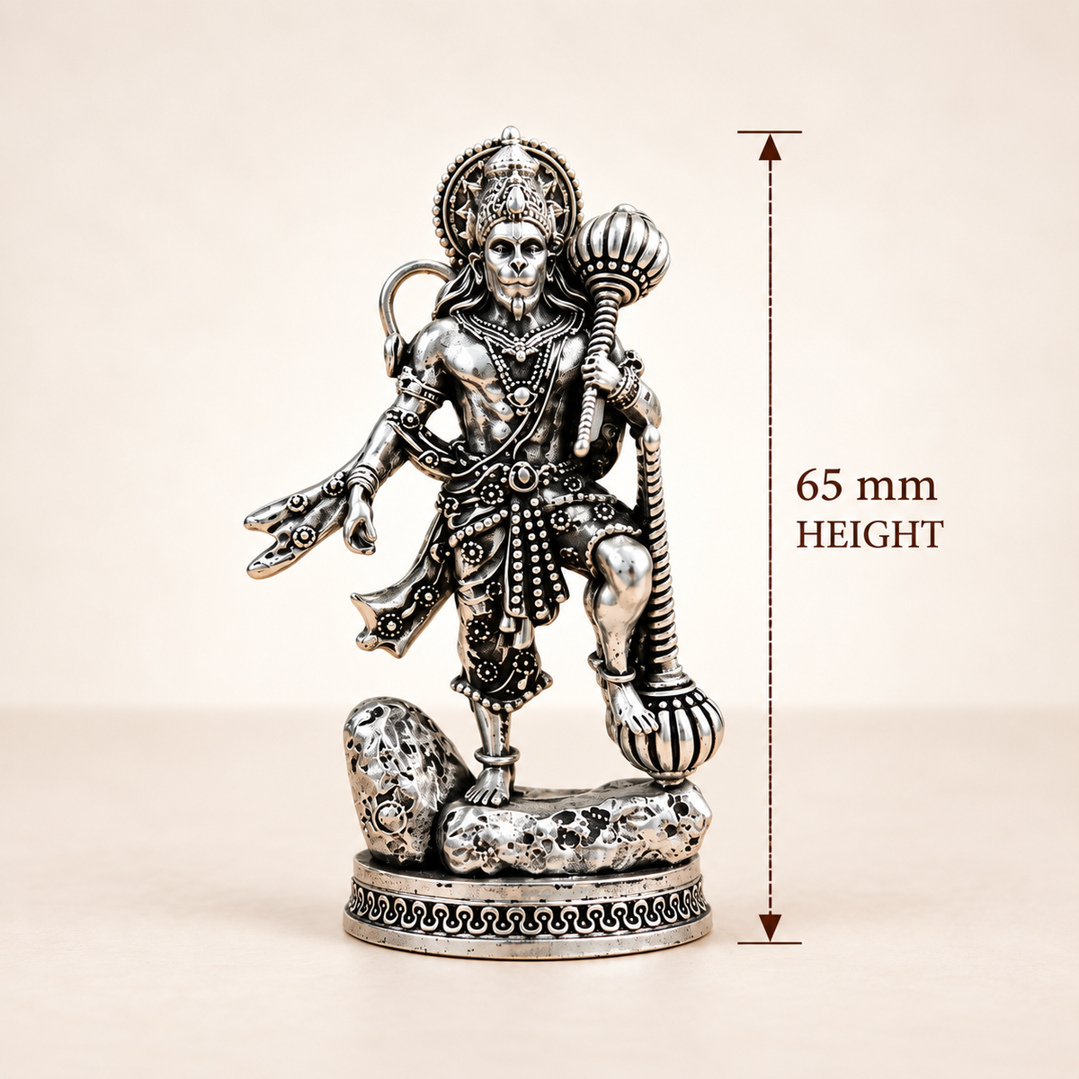 Raksha Kavach Hanuman Murti - Silver Plated