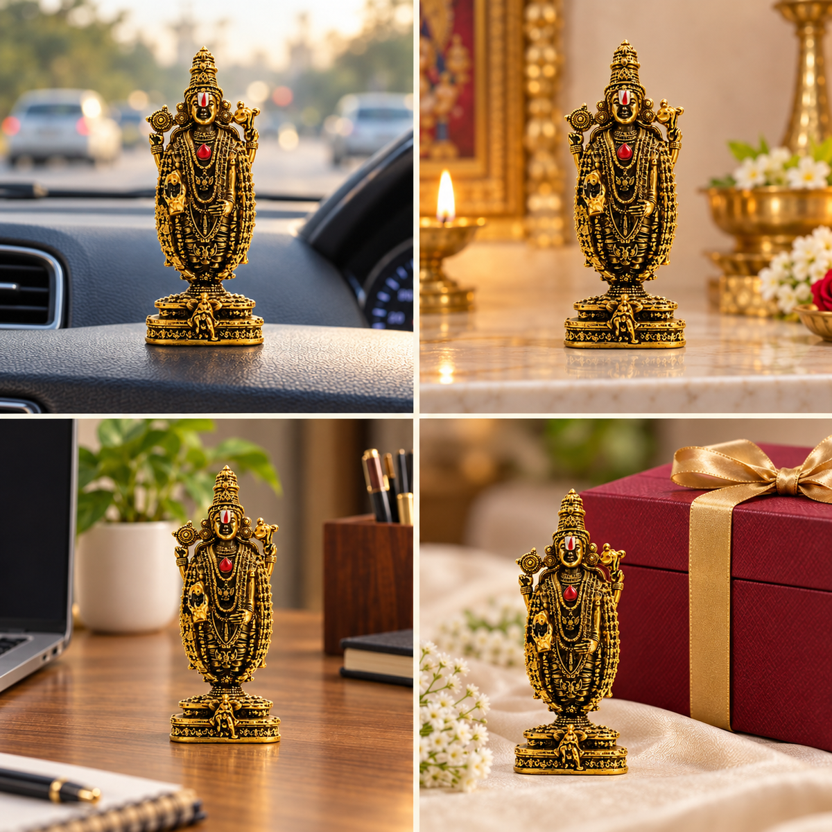 Tirupati Balaji Divine Murti - Gold Plated