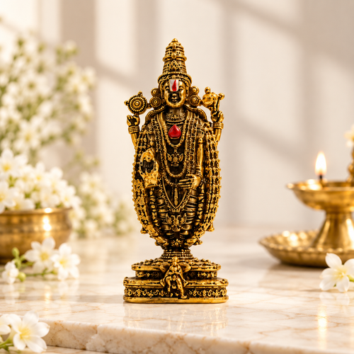 Tirupati Balaji Divine Murti - Gold Plated