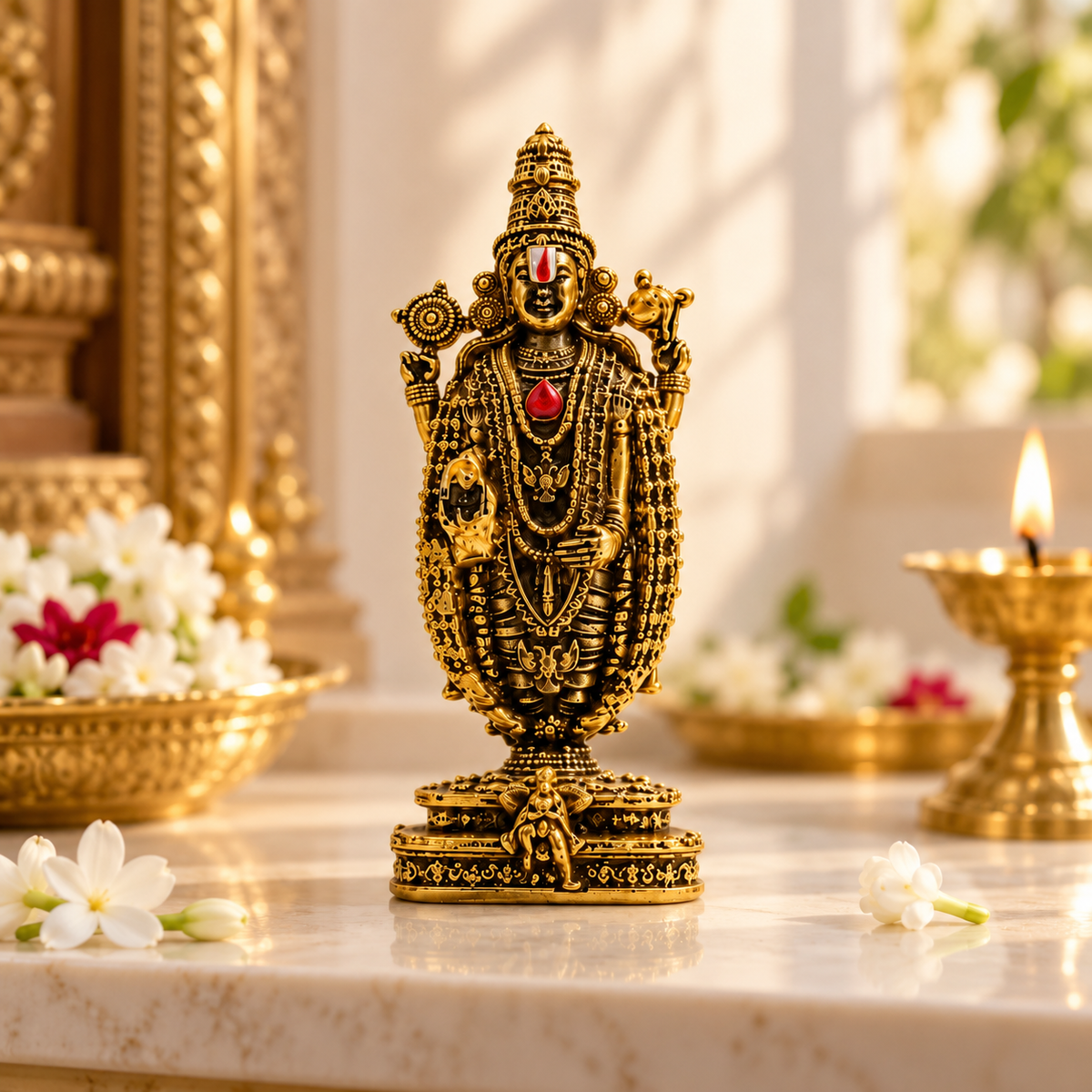 Tirupati Balaji Divine Murti - Gold Plated