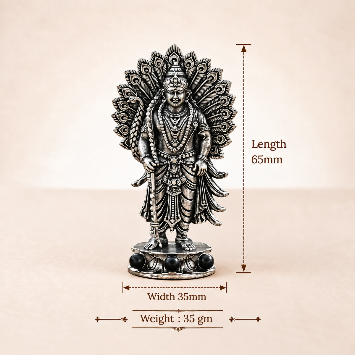 Divine Murugan Sakti Murti -  Silver Plated