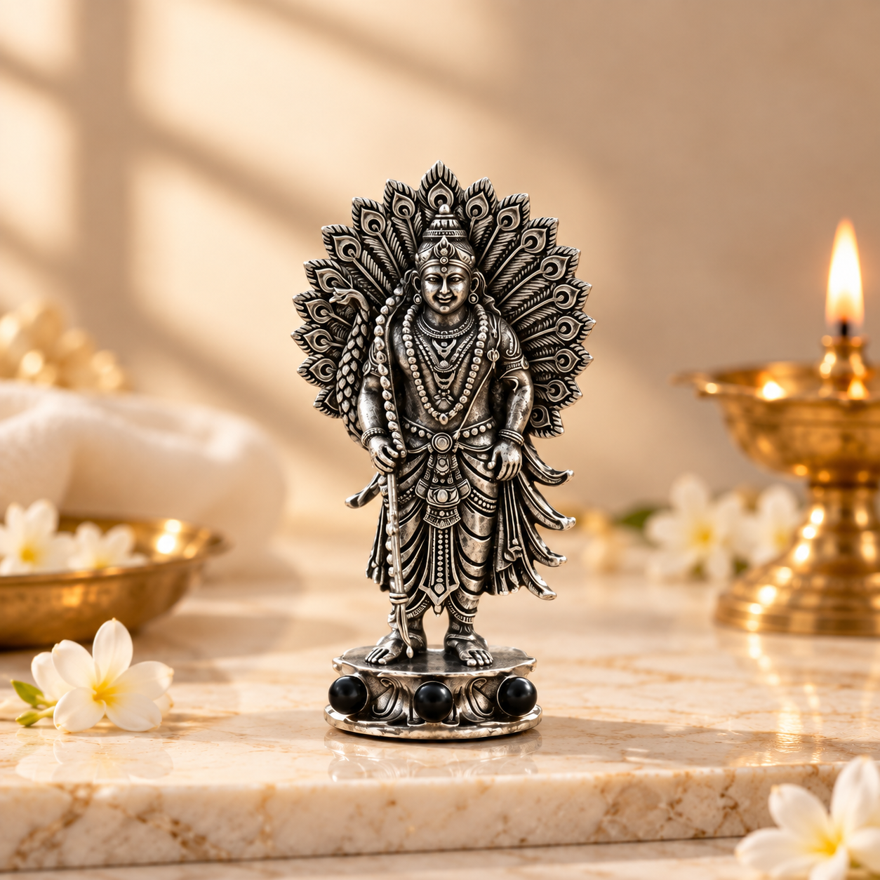 Divine Murugan Sakti Murti -  Silver Plated