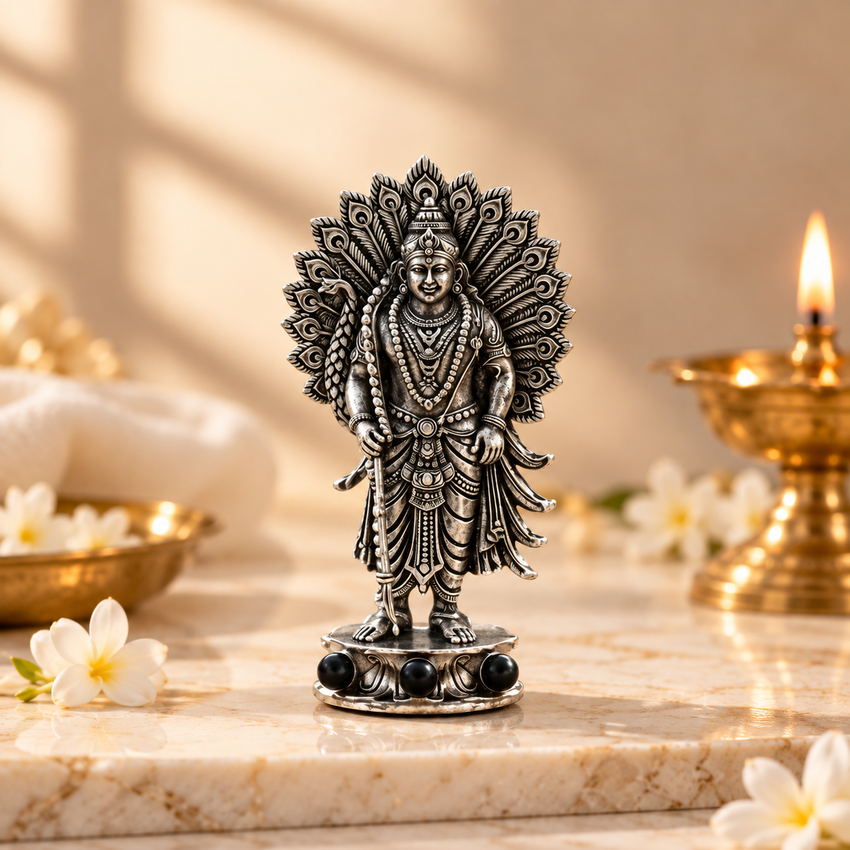 Divine Murugan Sakti Murti -  Silver Plated