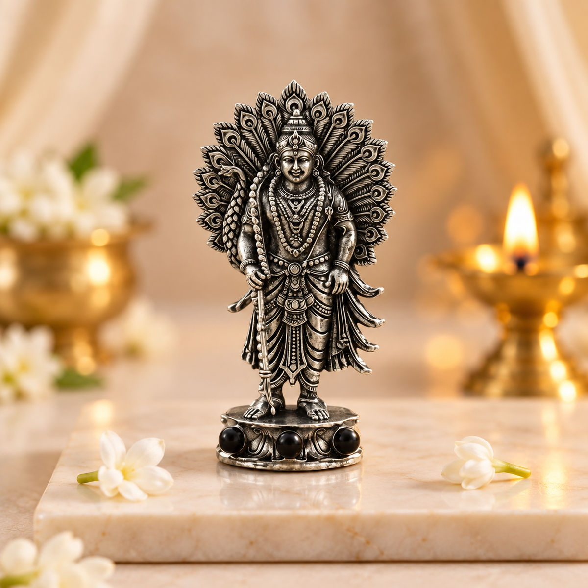 Divine Murugan Sakti Murti -  Silver Plated