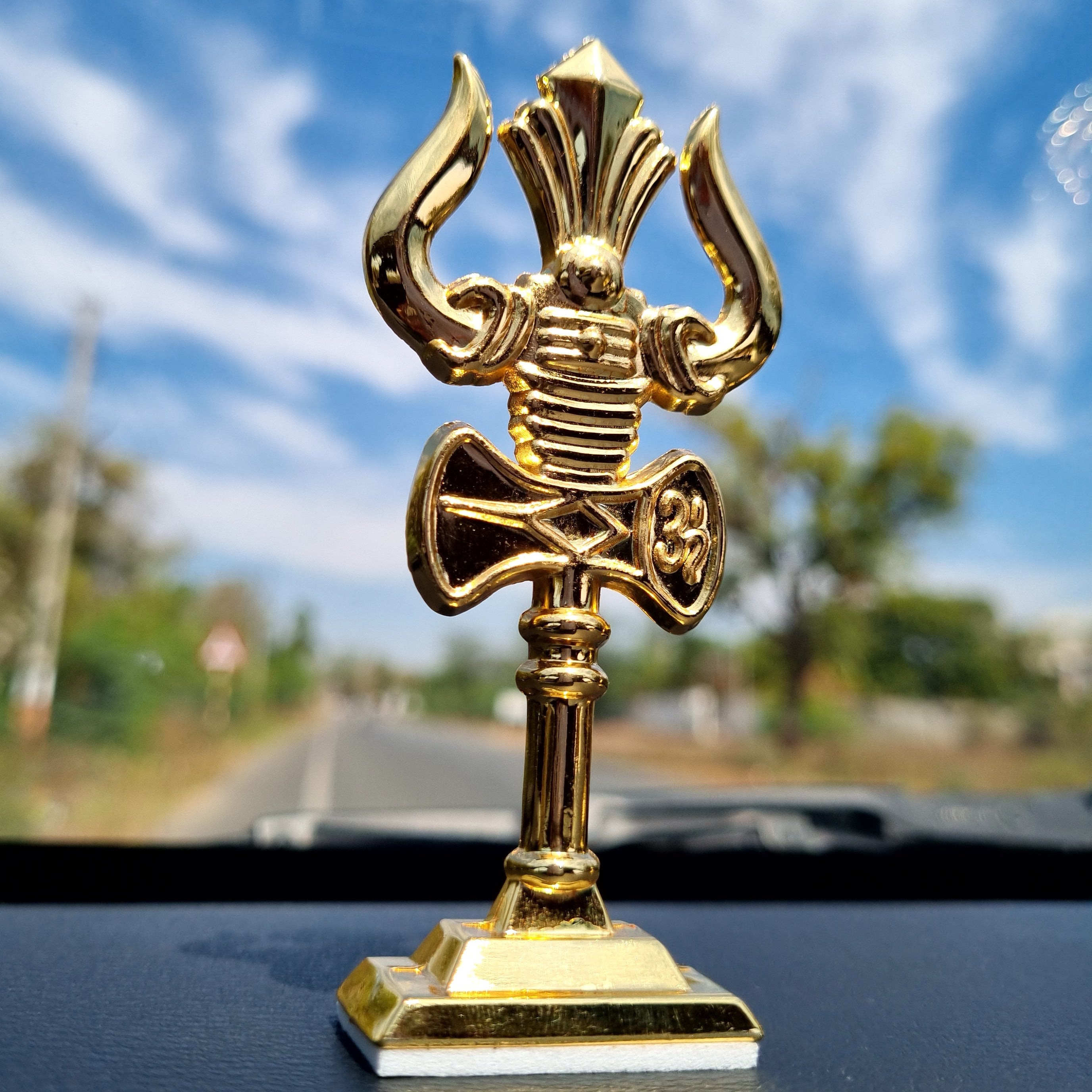 Gold Plated Premium Car Desk Trishool