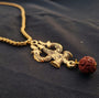 Gold Plated Trisul Pendant with Necklace Chain