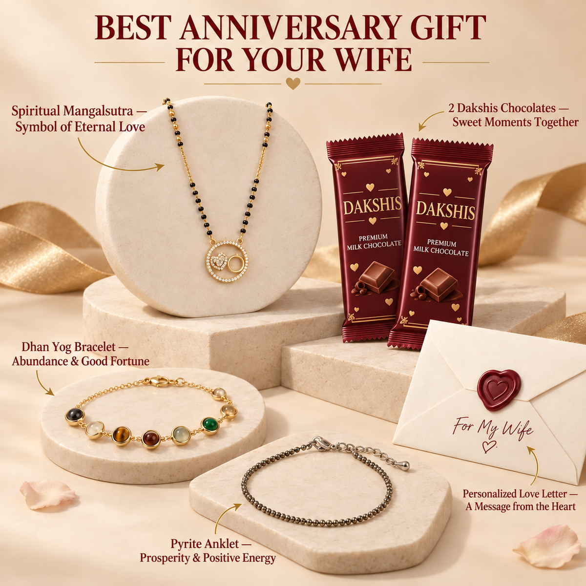 Divine Love Anniversary Gift Set for Wife – 5 Meaningful Gifts in 1