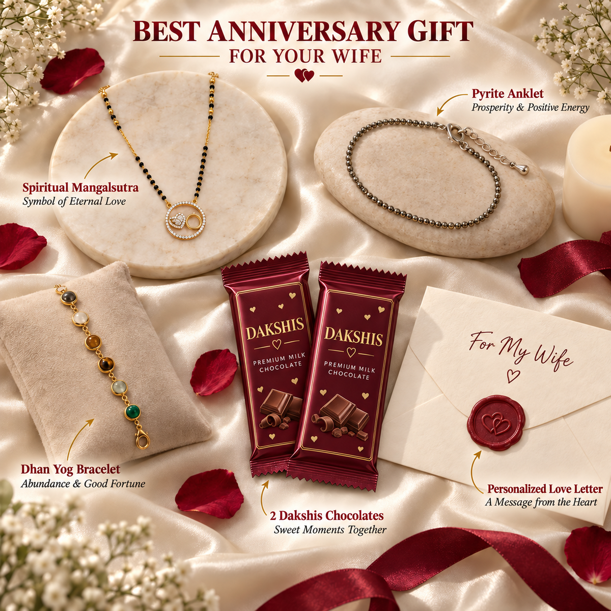 Divine Love Anniversary Gift Set for Wife – 5 Meaningful Gifts in 1