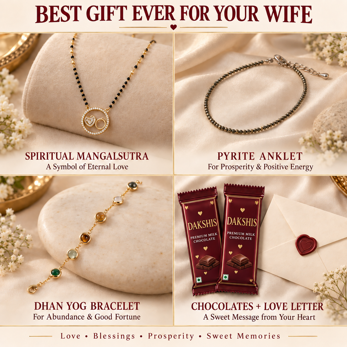 Divine Love Anniversary Gift Set for Wife – 5 Meaningful Gifts in 1