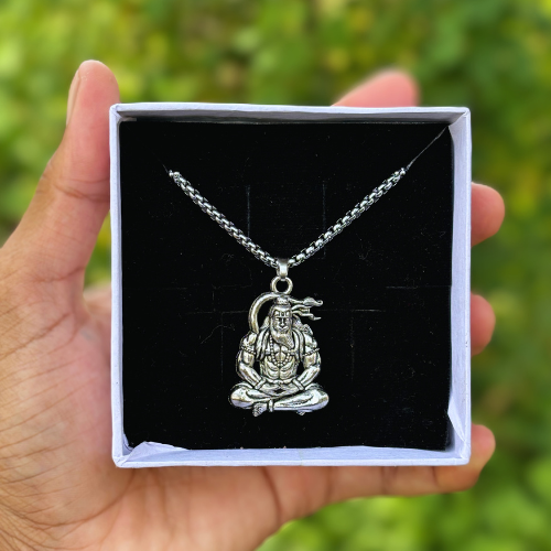 Pure Silver Plated Hanuman Locket With Chain