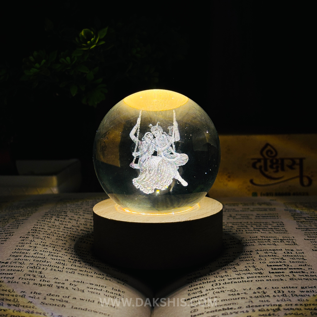 Radhe Krishna 3D Crystal Divine Lamp