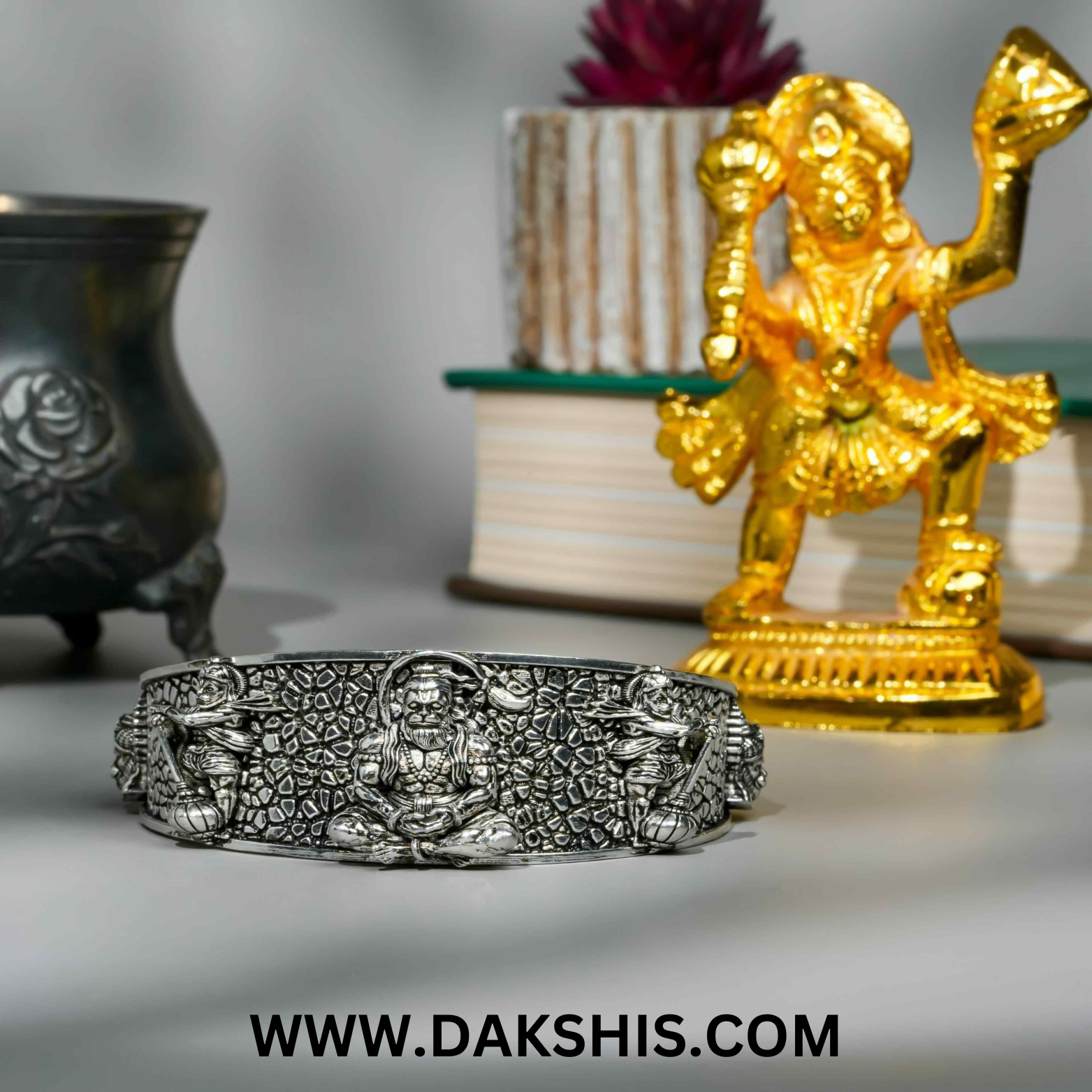 Silver Plated Hanumanji Kada