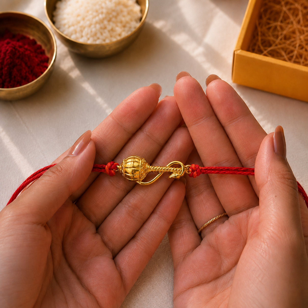 Gada Raksha Rakhi - Gold Plated ( 3 Rakhi )
