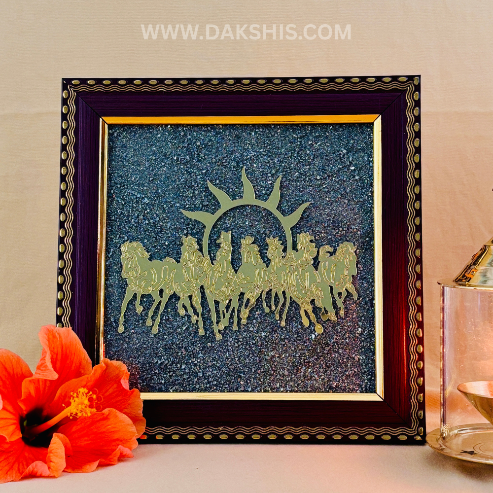 7 Horses on Raw Pyrite Frame ADD ON