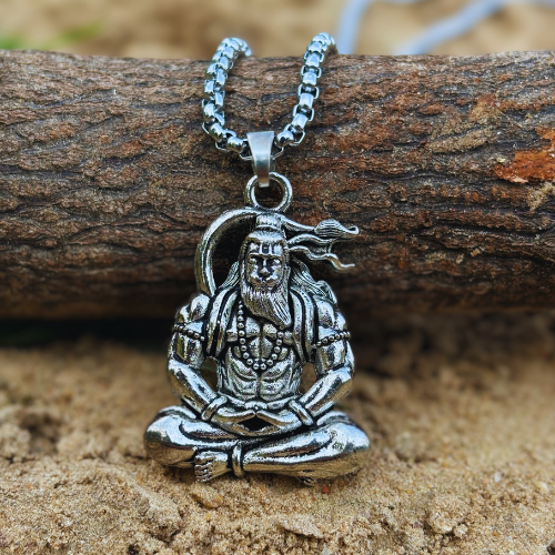 Pure Silver Plated Hanuman Locket With Chain