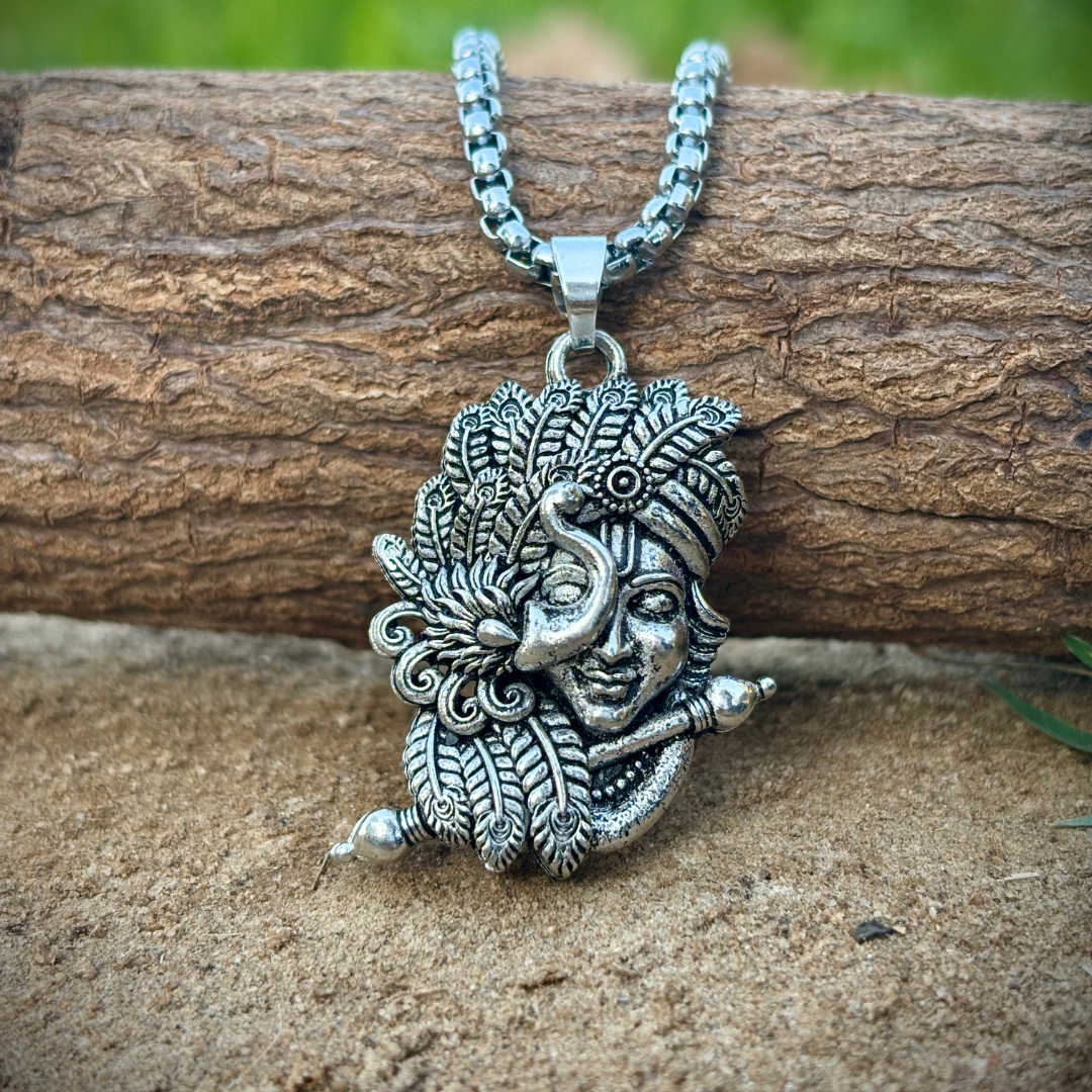 Silver Plated Krishna Necklace