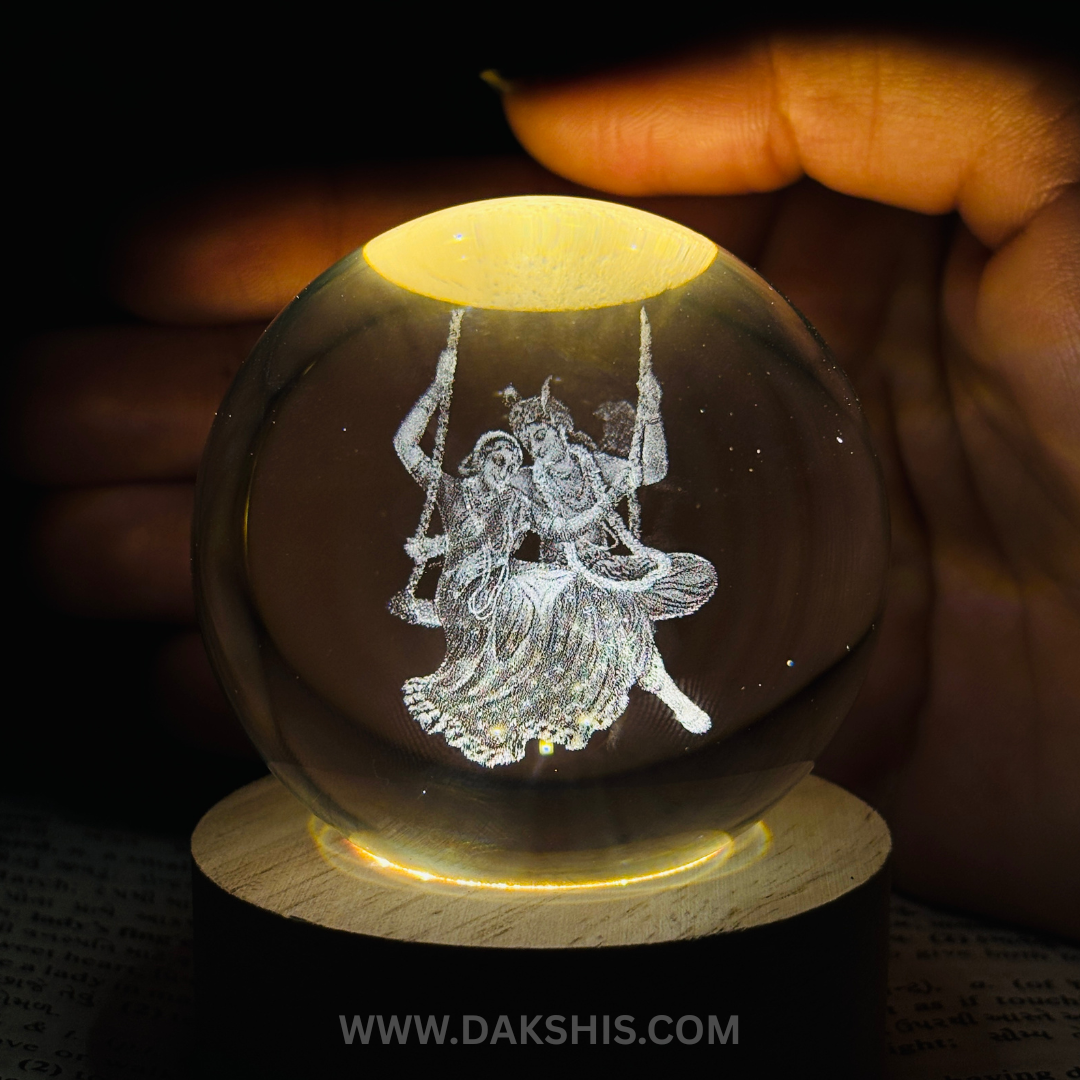 Radhe Krishna 3D Crystal Divine Lamp