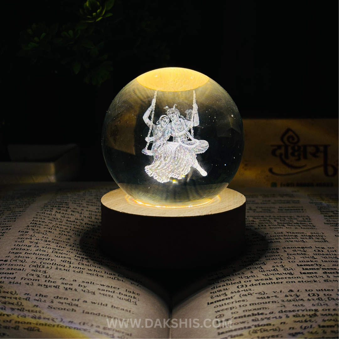 Radhe Krishna 3D Crystal Divine Lamp