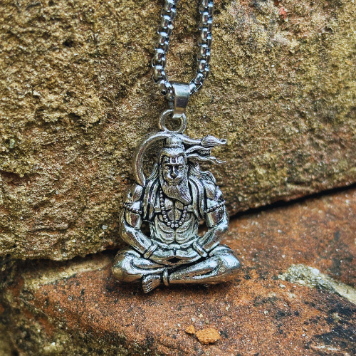 Pure Silver Plated Hanuman Locket With Chain