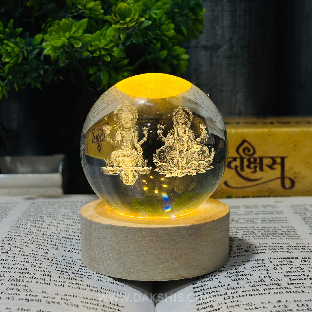 Laxmi Ganesh 3D Crystal Divine Lamp