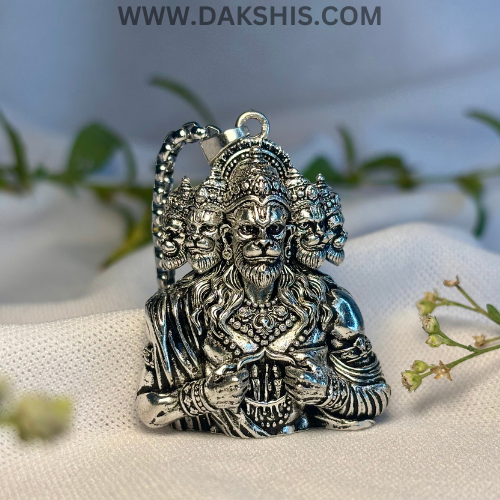 Lord Hanuman Panchmukhi Hanuman Silver Pendant Lord Hanuman Locket