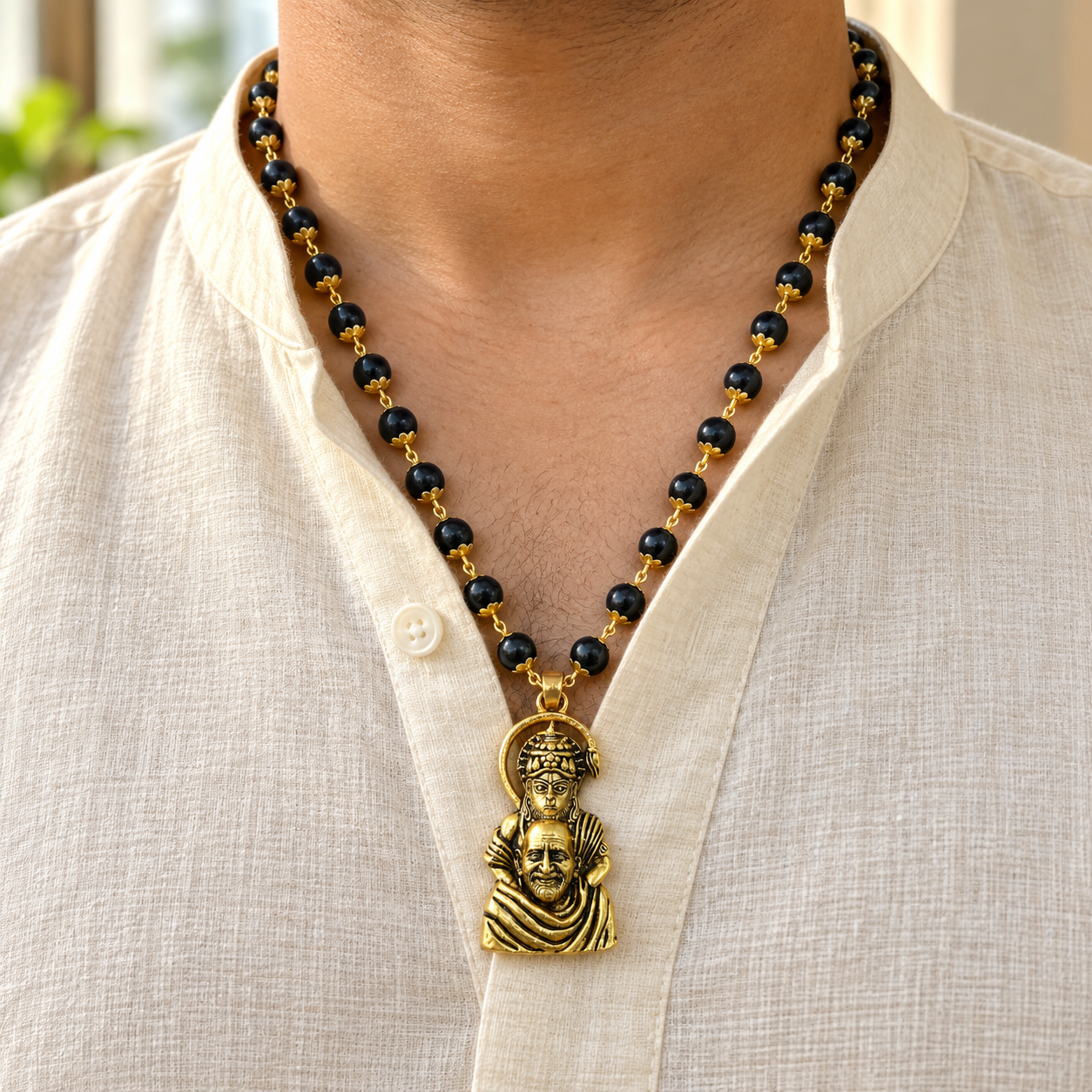 Neem Karoli Baba & Hanuman Ji Karungali Necklace