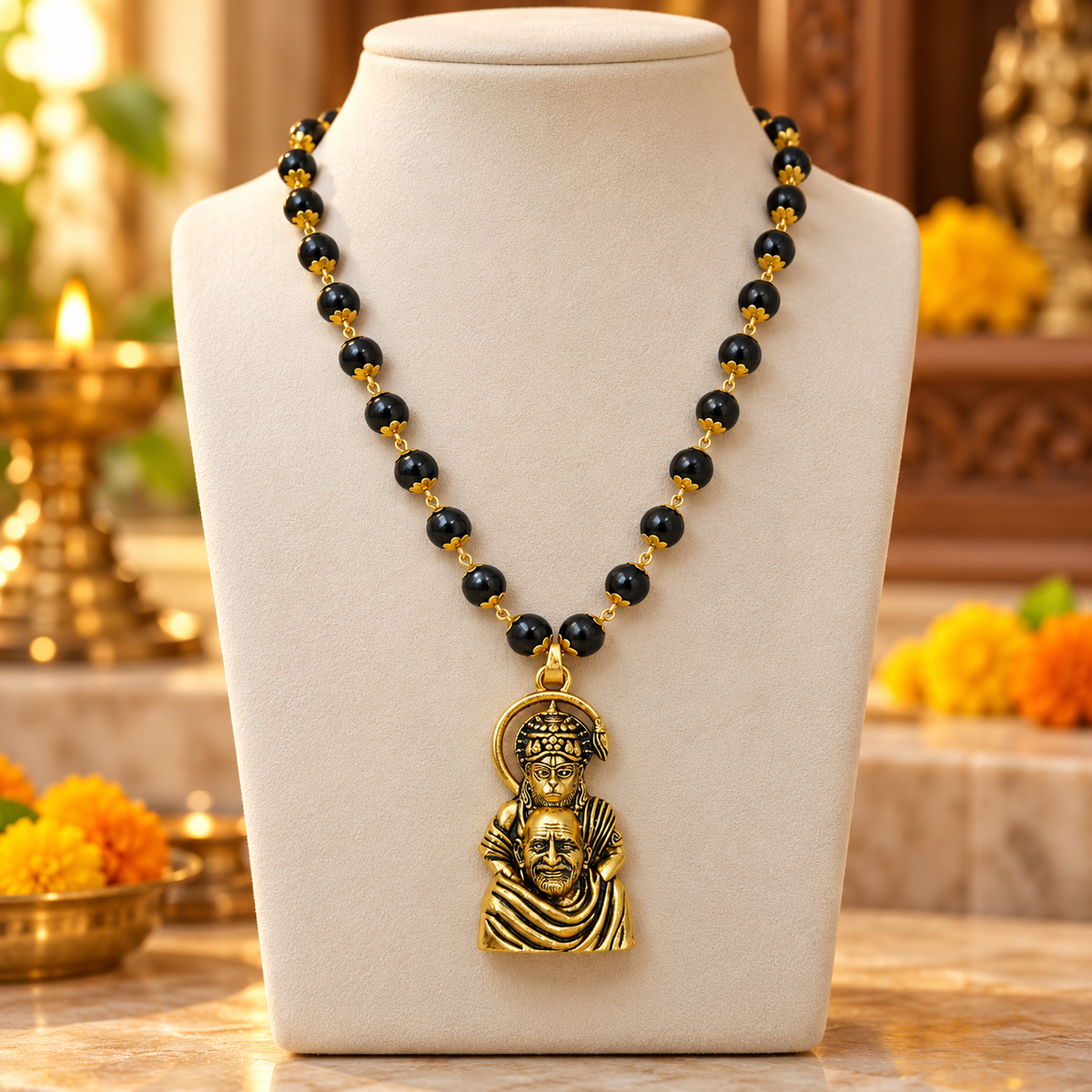 Neem Karoli Baba & Hanuman Ji Karungali Necklace